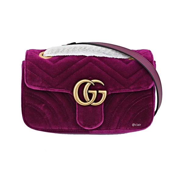 Gucci Handbags - Gucci Mini GG Marmont 2.0 Matelassé Velvet Bag